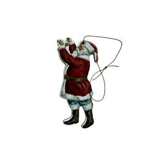 Vintage Merrimack Publishing Corp 1987 Santa Claus Christmas Ornaments Set Of 4